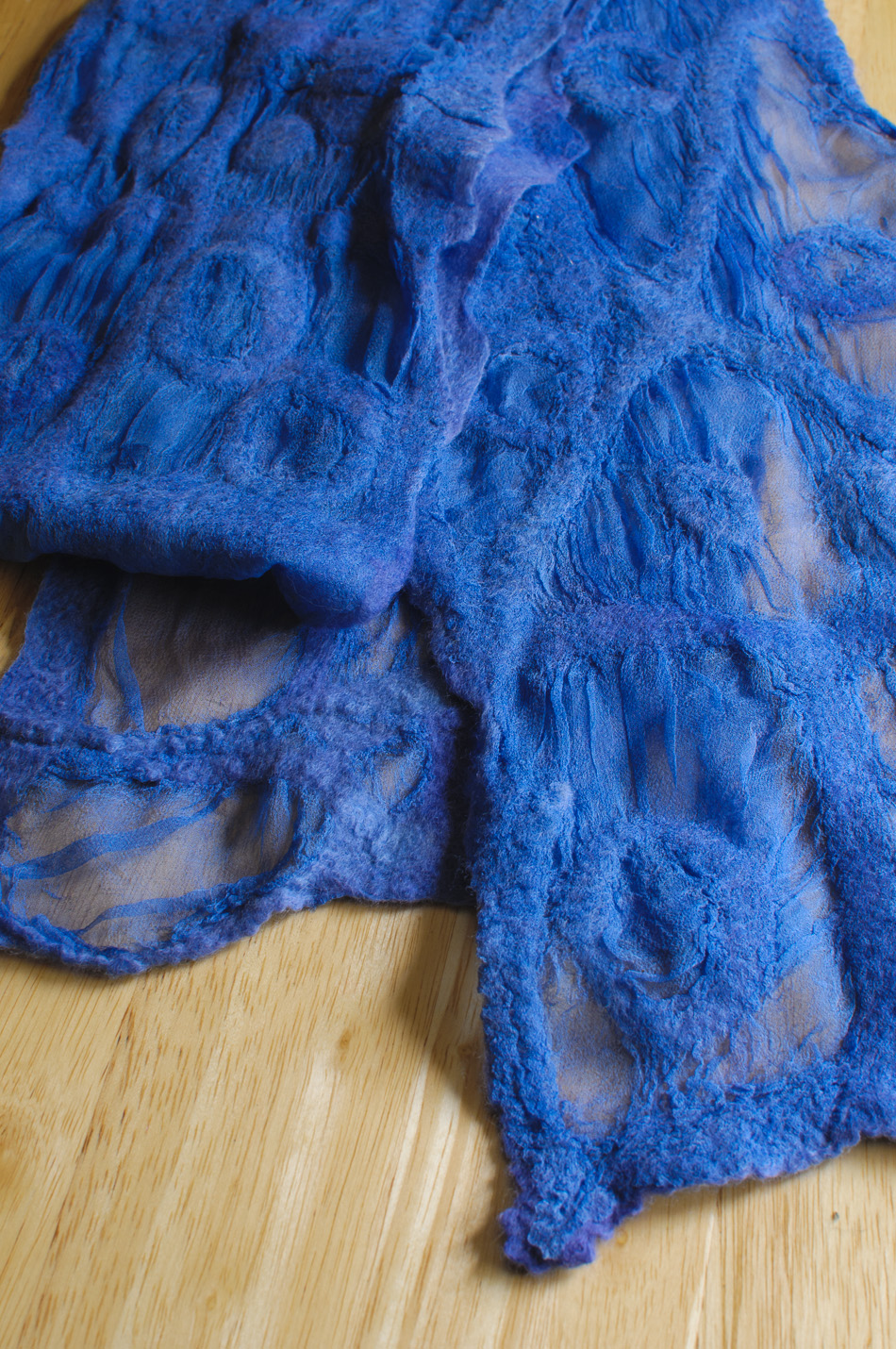 Handmade silk and wool scarf by Melinda LaBarge