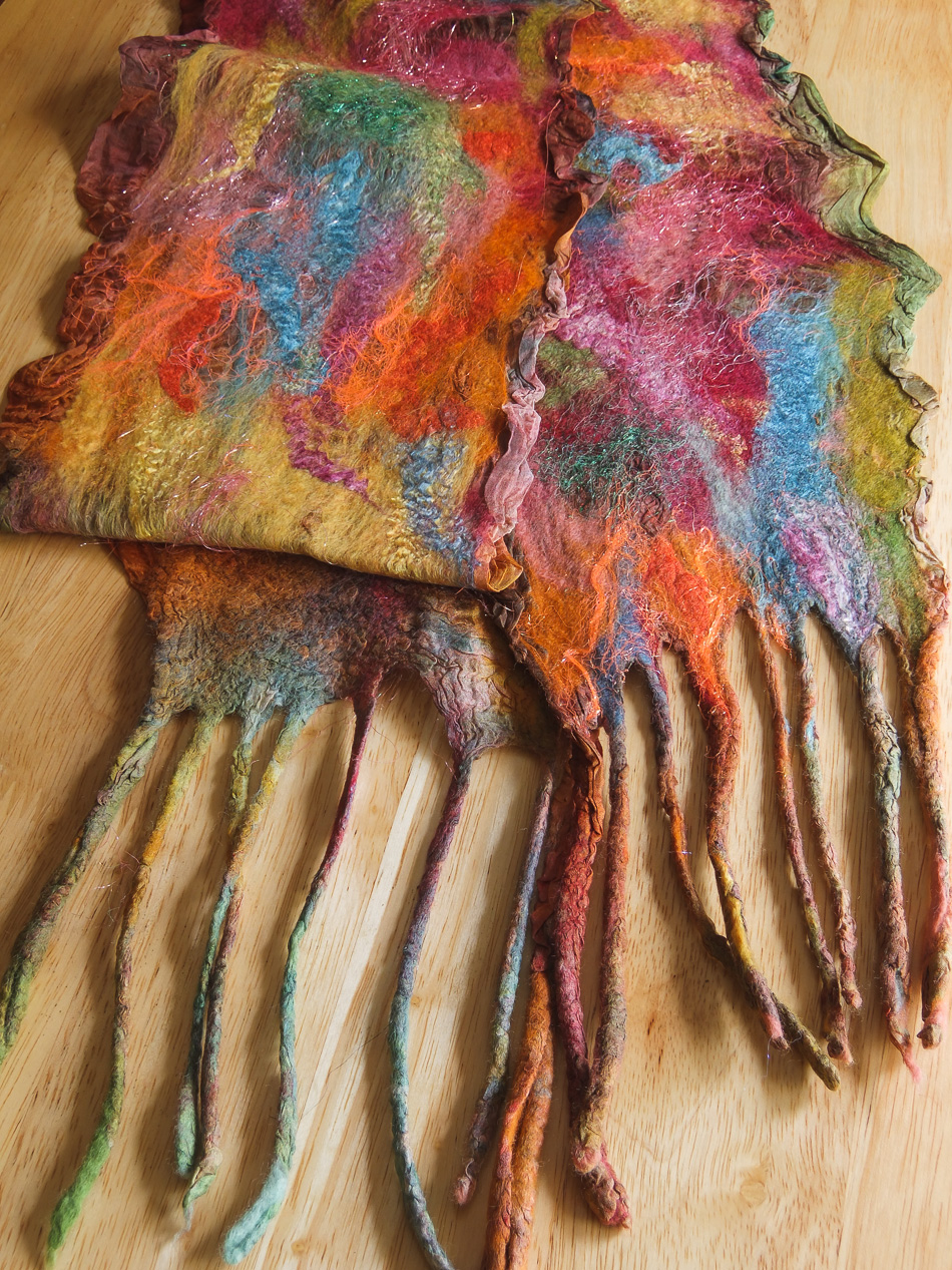 Handmade silk and wool scarf by Melinda LaBarge