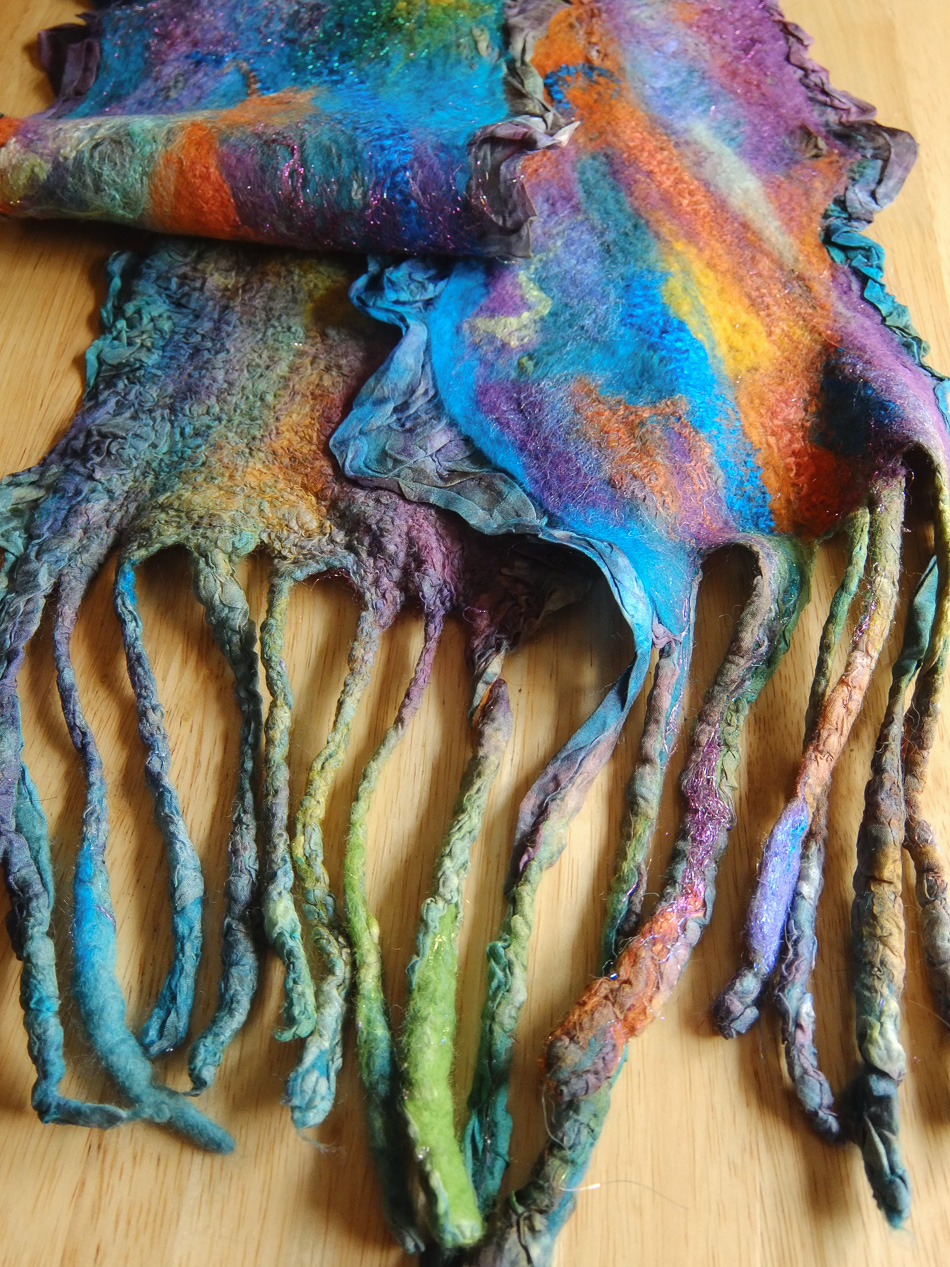 Handmade silk and wool scarf by Melinda LaBarge