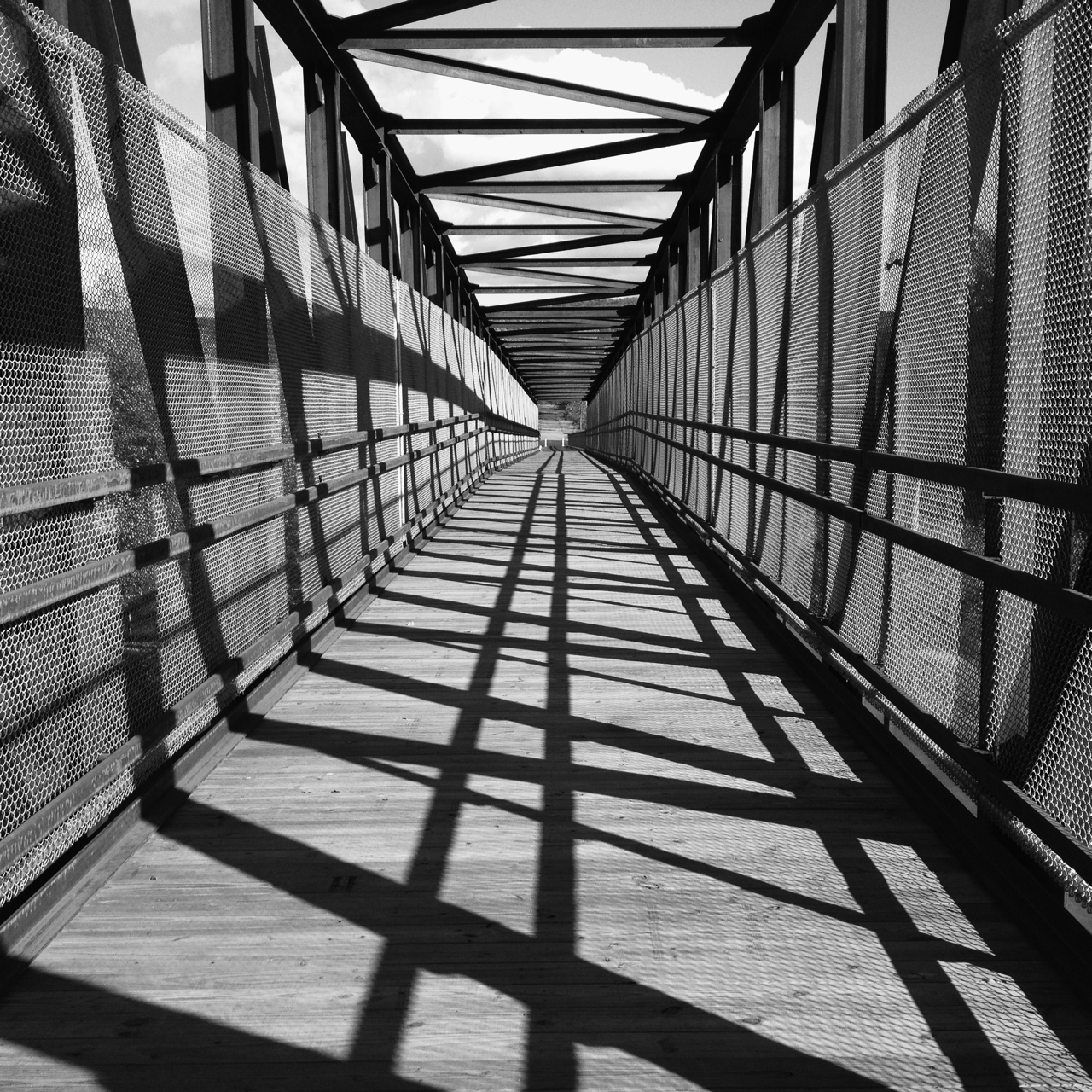 Black and white photo of the North Bridge in Keene, NH