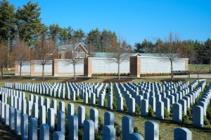 Holiday wreaths at the Massachusetts Veterans Cemetary, Winchendon, MA